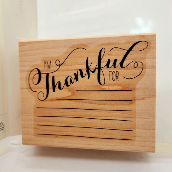 Stampin Up I'm Thankful For Large Mounted Wood Stamp Journaling Gratitude - Picture 2 of 6